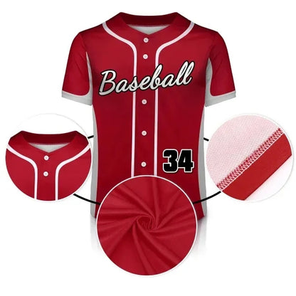 CUSTOM FULL-COLOR DYE SUBLIMATED FULL BUTTON BASEBALL JERSEY