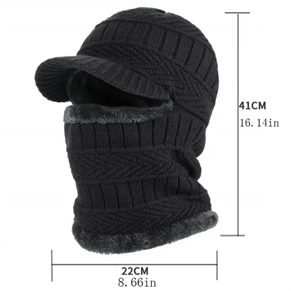 3 in 1 Winter Knitted Beanie Hat Face Neck Warmer Set