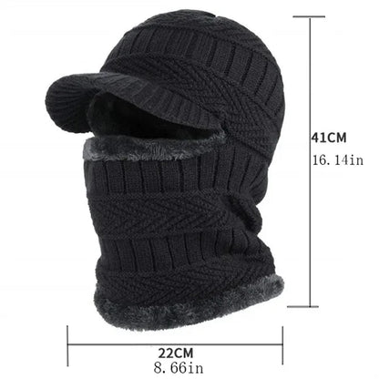 3 in 1 Winter Knitted Beanie Hat Face Neck Warmer Set