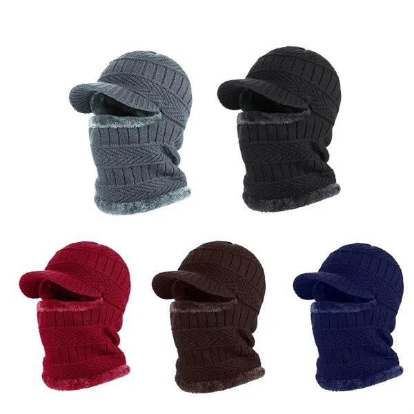 3 in 1 Winter Knitted Beanie Hat Face Neck Warmer Set