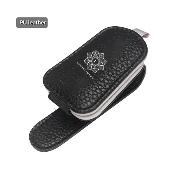 Leather sunglasses holder