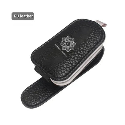 Leather sunglasses holder