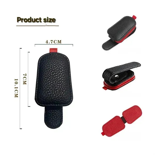 Leather sunglasses holder
