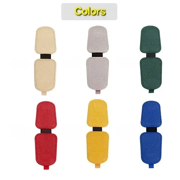 Leather sunglasses holder