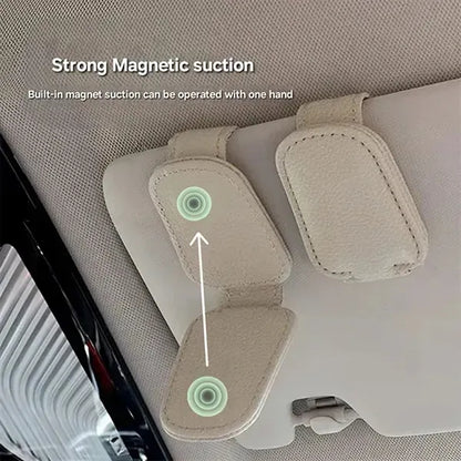 Leather sunglasses holder