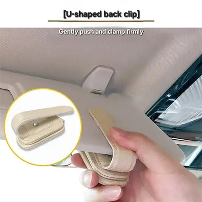 Leather sunglasses holder