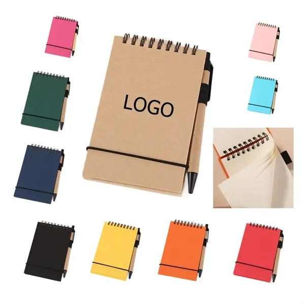 Mini Portable Eco-Friendly Notepad with Pen