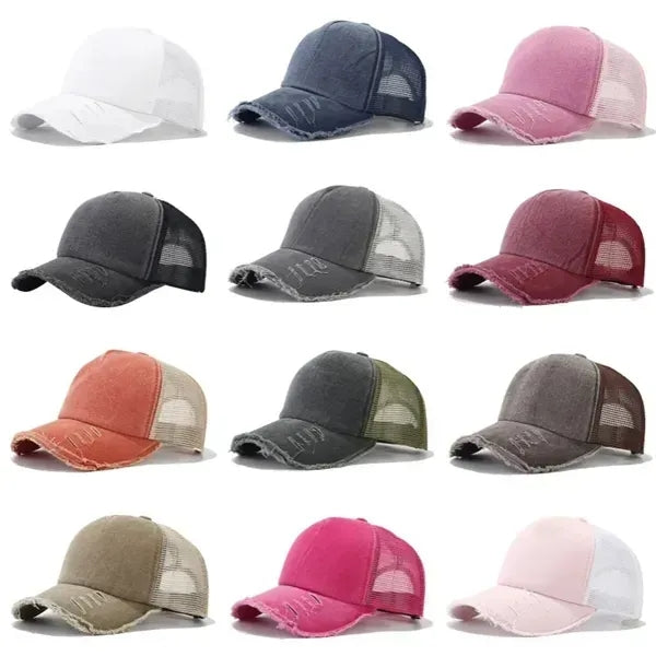 Washed Distressed Cotton Caps