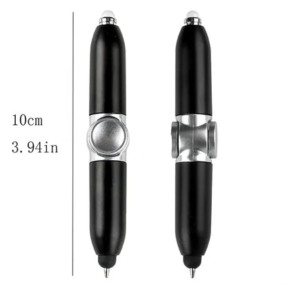 Relief Stress Spinning Fidget Ballpoint Pen With LED Light