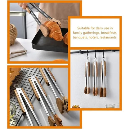 Wood Kitchen Tongs For Cooking