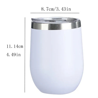 12oz Wine Mug Stainless Steel Tumbler Thermos Eggshell Cup