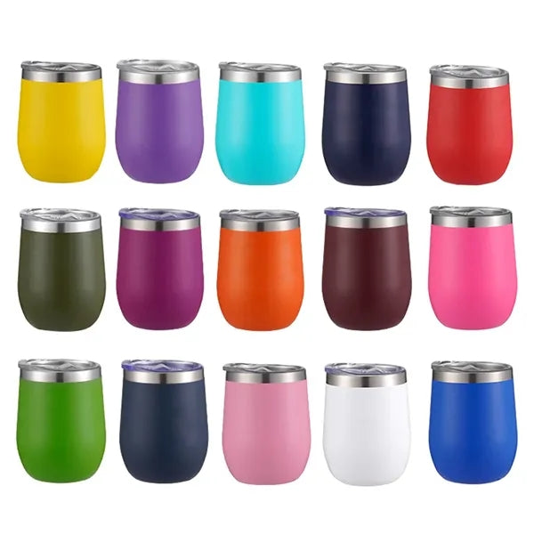 12oz Wine Mug Stainless Steel Tumbler Thermos Eggshell Cup