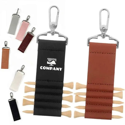 PU Leather Golf Tee Holder Keychain