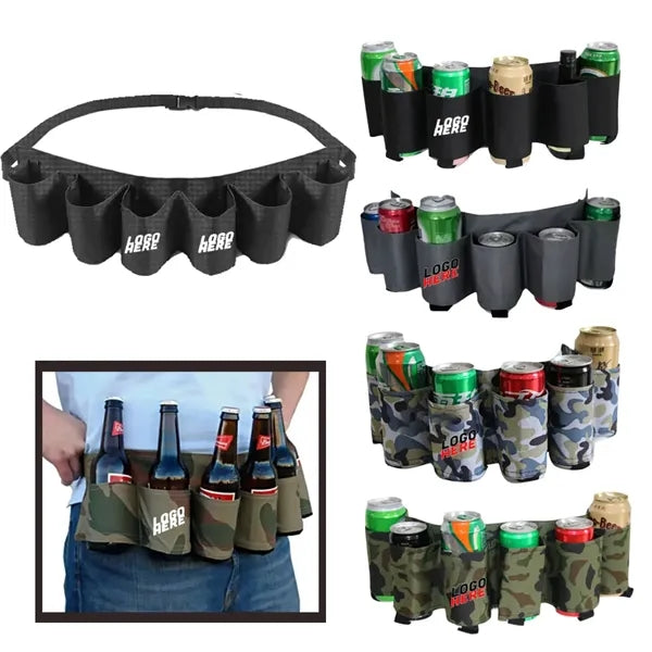 6 Can Beer Belt Fanny Pack Holster Holder For Men