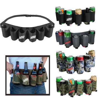 6 Can Beer Belt Fanny Pack Holster Holder For Men