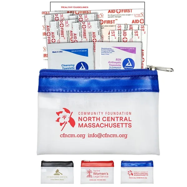 10 Piece First Aid Kit in Zipper Pouch