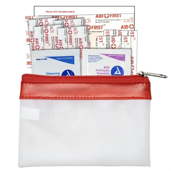 10 Piece First Aid Kit in Zipper Pouch