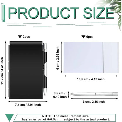 Mini Metal Pocket Notebook With Pen And Refillable Paper