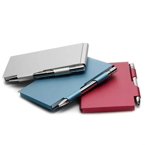 Mini Metal Pocket Notebook With Pen And Refillable Paper