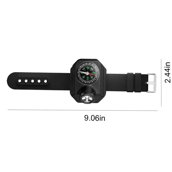 Rechargeable Wrist Torch Light with Compass USB Outdoor