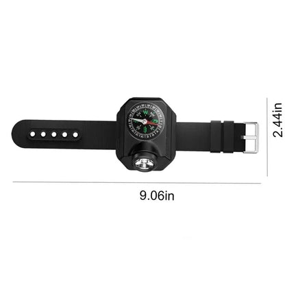 Rechargeable Wrist Torch Light with Compass USB Outdoor