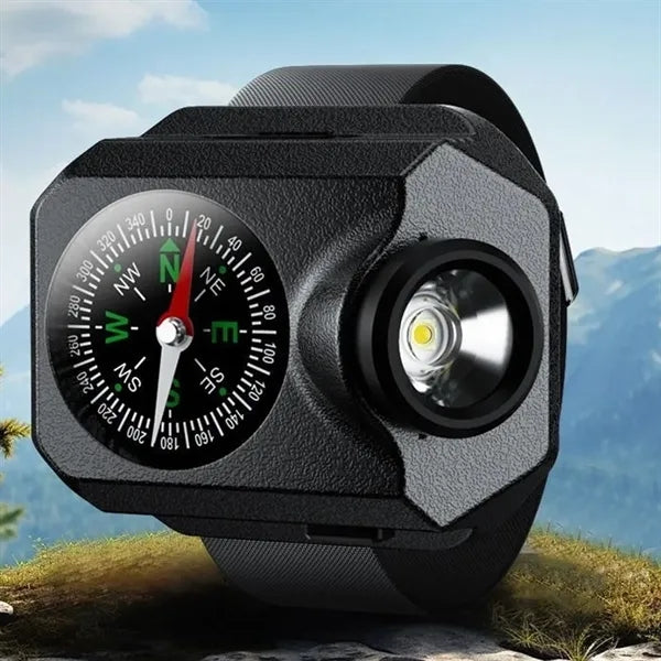 Rechargeable Wrist Torch Light with Compass USB Outdoor