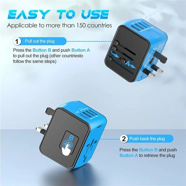 5 in 1 Worldwide Travel Adapter