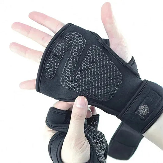 Padded Weight Lifting Gloves with Wrist Wraps Support