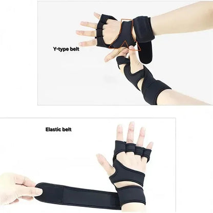 Padded Weight Lifting Gloves with Wrist Wraps Support