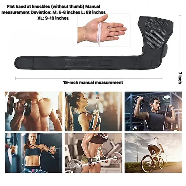 Padded Weight Lifting Gloves with Wrist Wraps Support