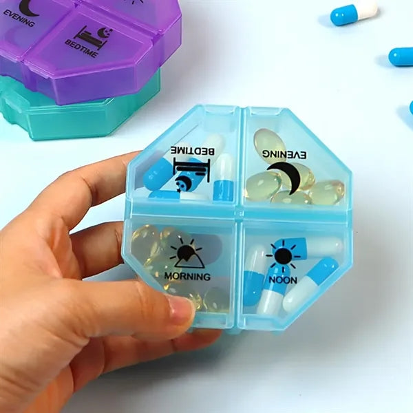4 Times a Day Pill Case Weekly Pill Organizer Box