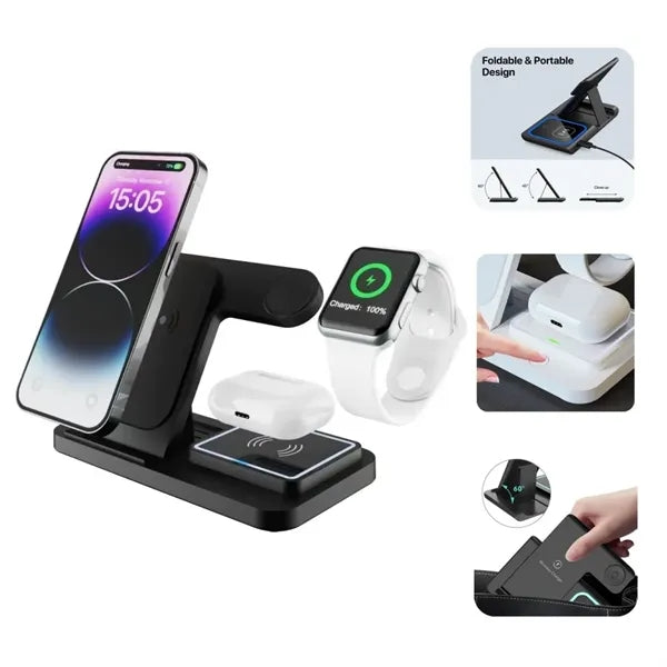 3 in 1 Foldable Wireless Charger Station