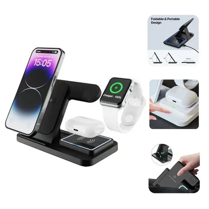 3 in 1 Foldable Wireless Charger Station