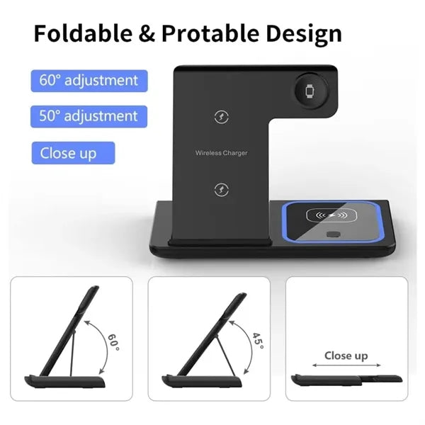 3 in 1 Foldable Wireless Charger Station