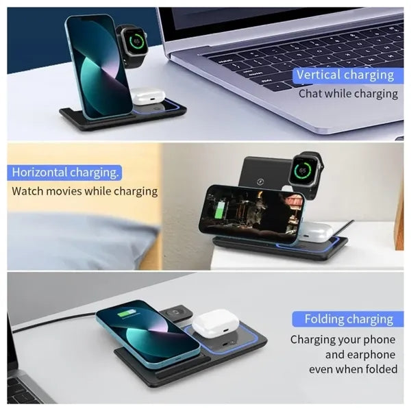 3 in 1 Foldable Wireless Charger Station