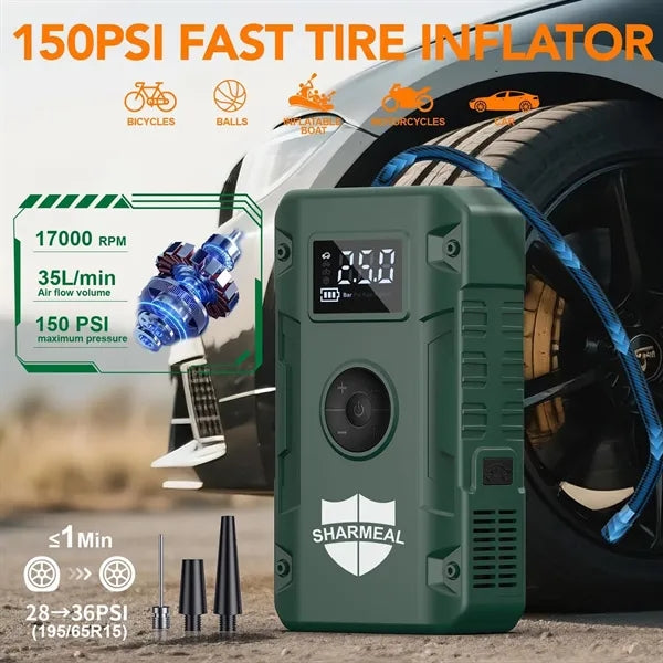 6000A Jump Starter Power Bank with Tire Inflator