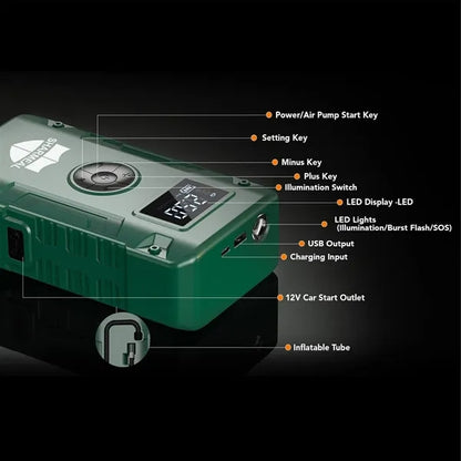 6000A Jump Starter Power Bank with Tire Inflator