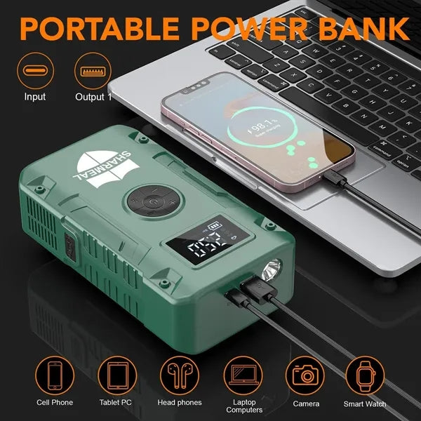 6000A Jump Starter Power Bank with Tire Inflator