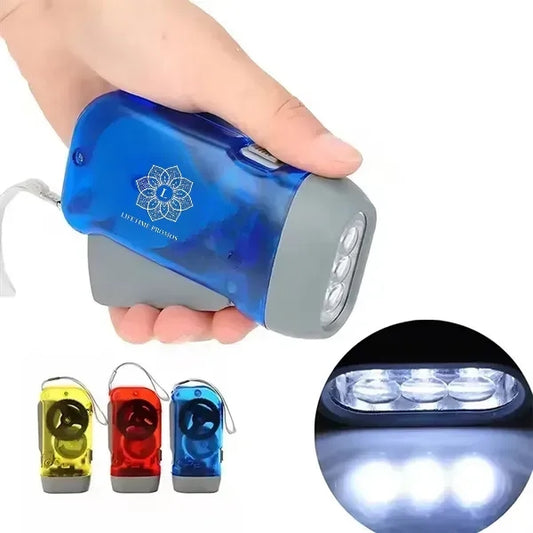 LED Hand Press Crank Emergency Torch / Flashlights