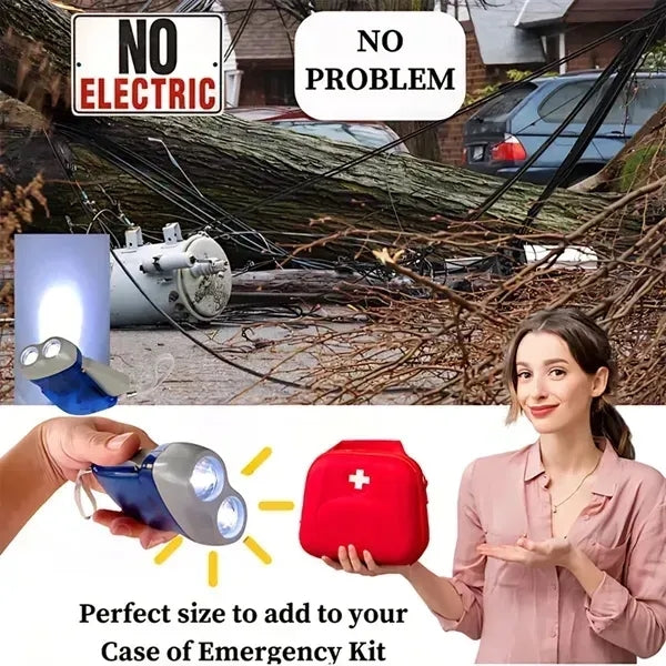 LED Hand Press Crank Emergency Torch / Flashlights