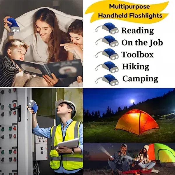 LED Hand Press Crank Emergency Torch / Flashlights