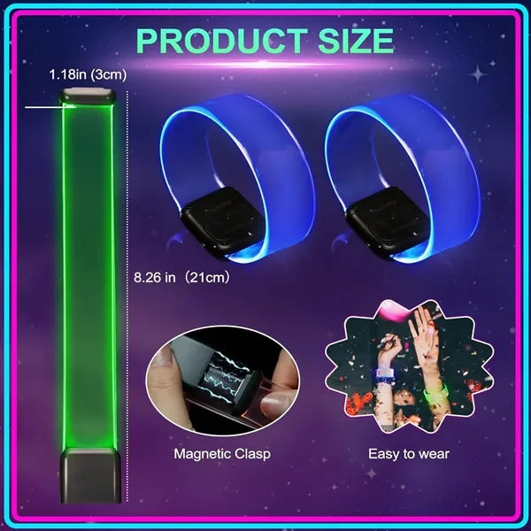 Led Light Up Bracelets with Magnetic Clasp