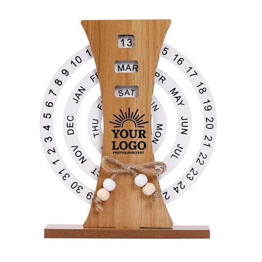 Desk Calendars Rotatable Wooden Perpetual