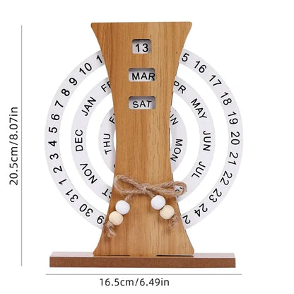 Desk Calendars Rotatable Wooden Perpetual