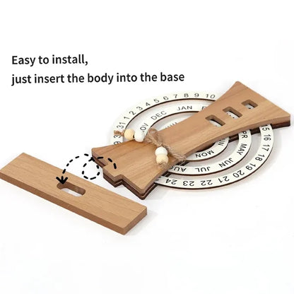 Desk Calendars Rotatable Wooden Perpetual