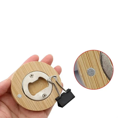 Engraved Wooden Fridge Magnet Beer Bottle