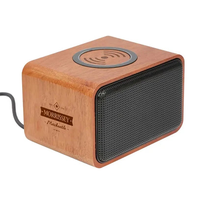 Wood Bluetooth Speaker with Wireless Charging Pad