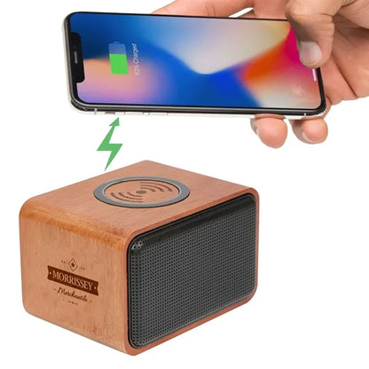 Wood Bluetooth Speaker with Wireless Charging Pad