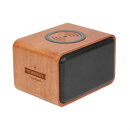 Wood Bluetooth Speaker with Wireless Charging Pad