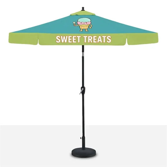 Aluminum Commercial Market Umbrella w/ Crank & Auto-Tilt